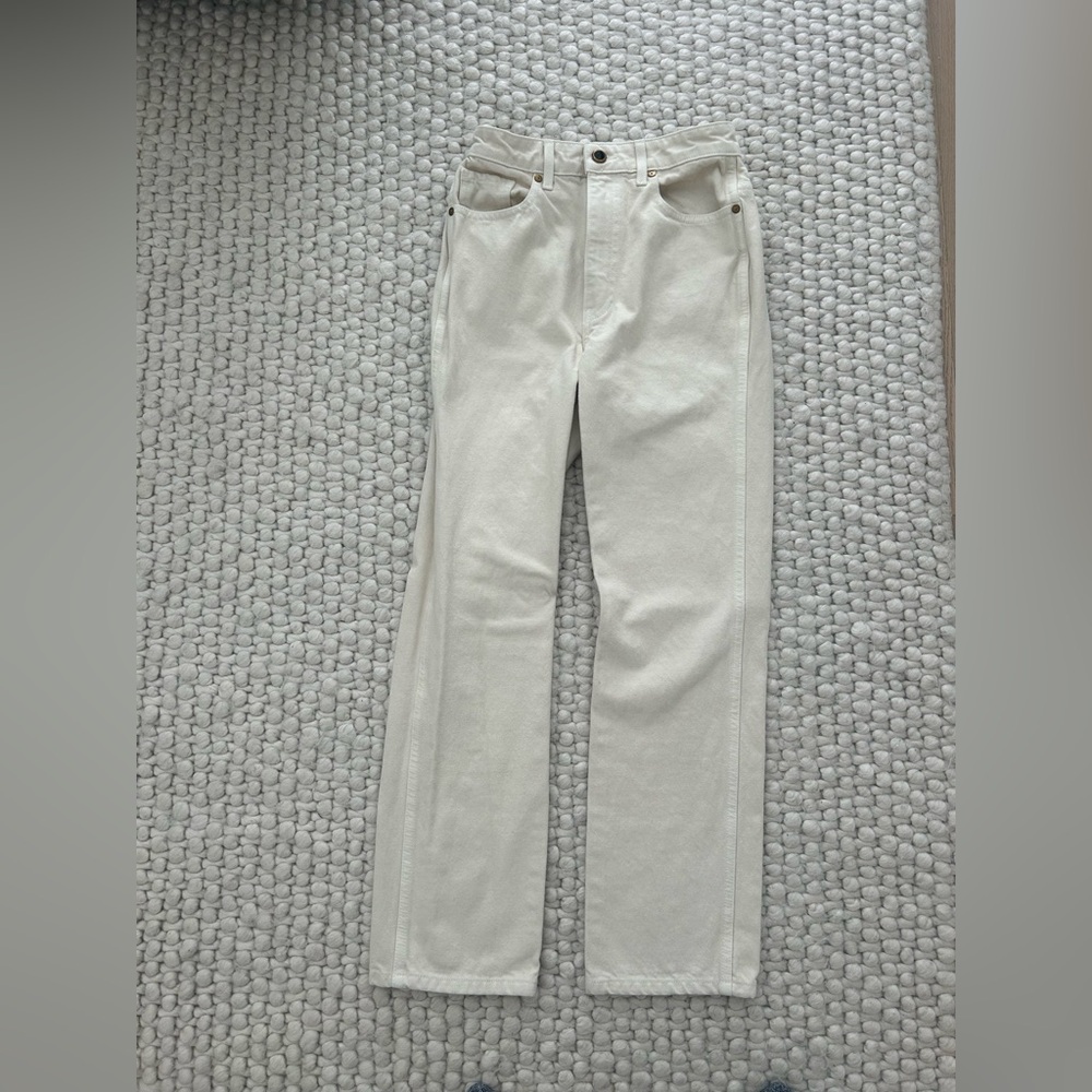 KHAITE Ivory Abigail Denim Pants